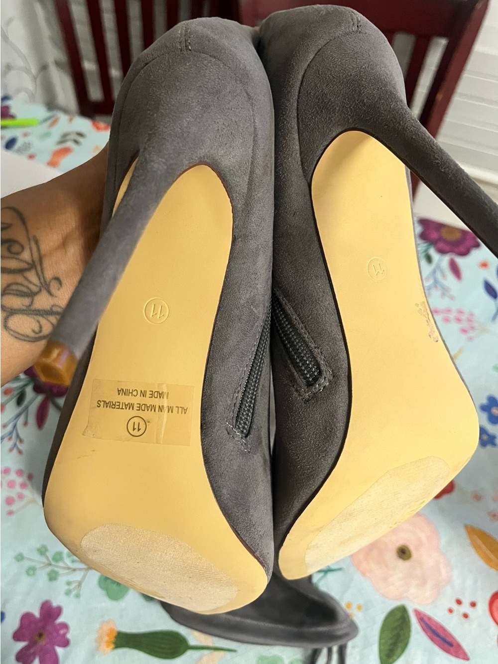 Women’s Gray Suede High Heel Pumps